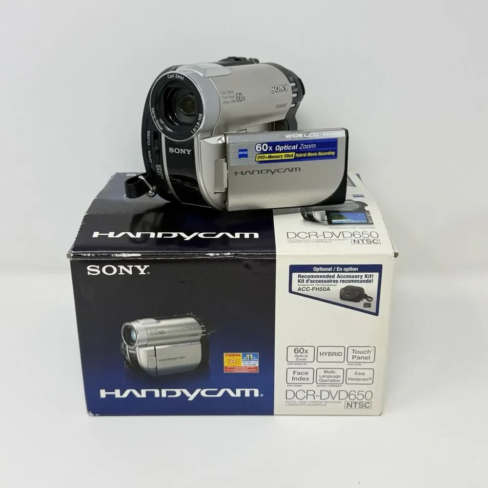 Sony Handycam DCR-DVD650 DVD Camcorder NTSC Box No Charger Cords